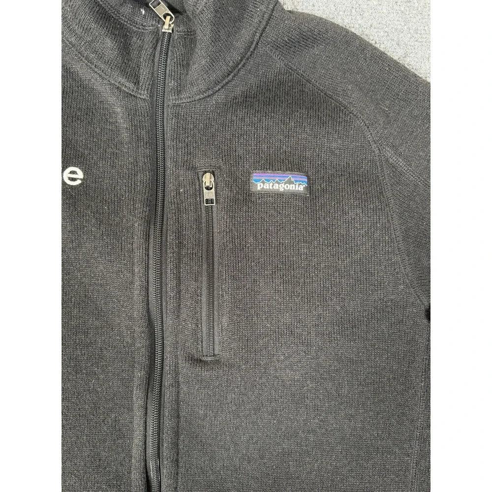 Patagonia Better Sweater Black Fleece Jacket Full Zip Pockets Mens Small Logo